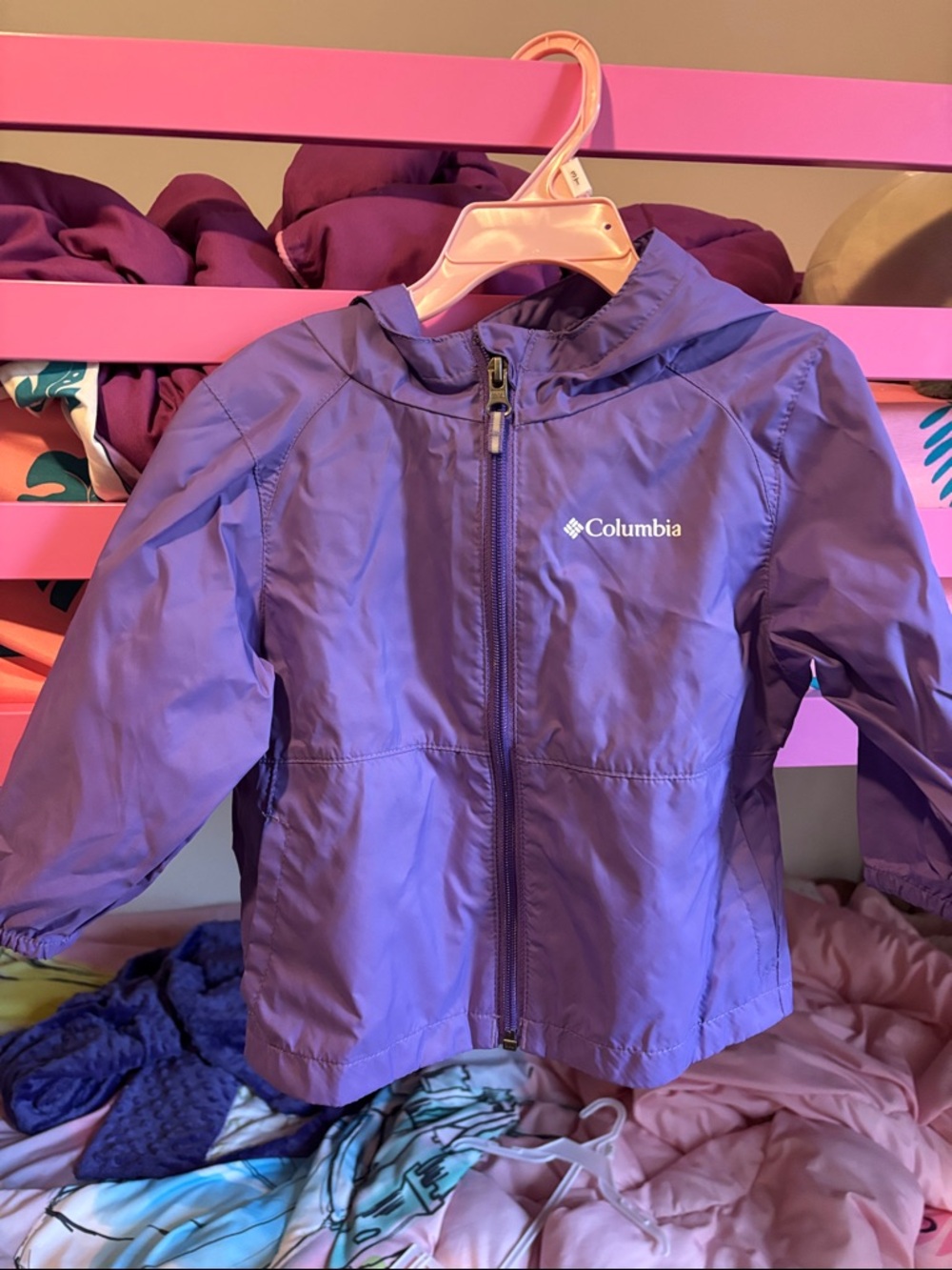 Columbia Kids' Purple Hooded Rain Jacket